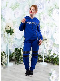 Жіночий спортивний костюм з трикотажу зі вставками эко-кожи SPORT